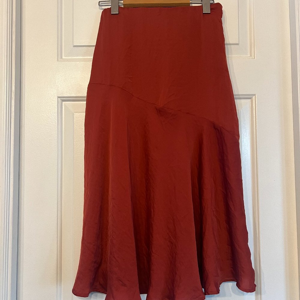 NWTs American Eagle Rust Satin Skirt